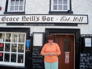 Patty outside the oldest pub in Ireland1